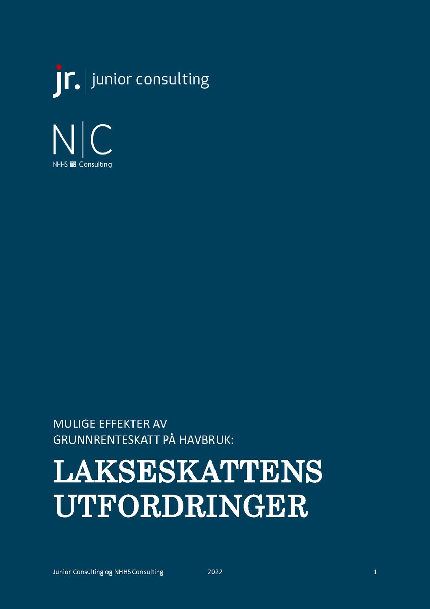 Forsiden av rapporten «Lakseskattens utfordringer»